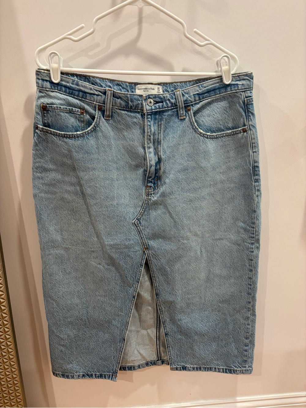 Abercrombie & Fitch Light Blue Straight Denim Skirt
